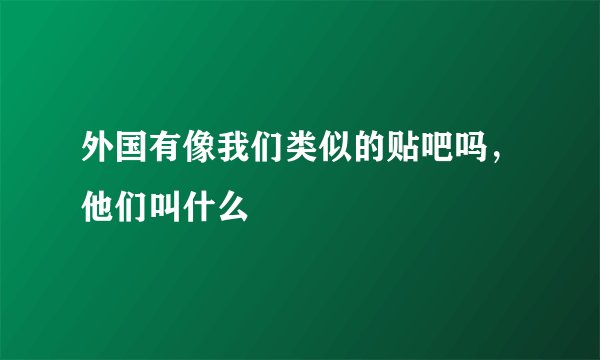 外国有像我们类似的贴吧吗，他们叫什么