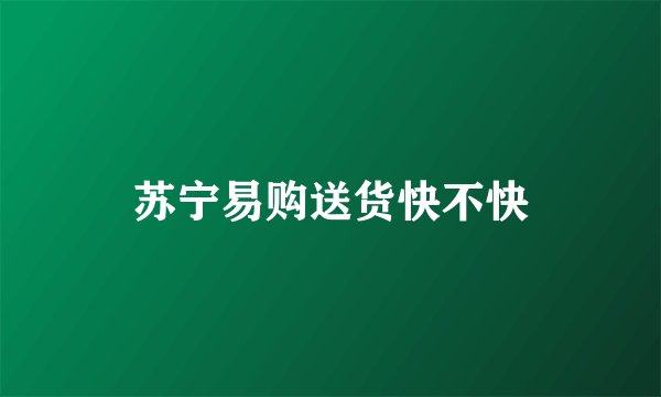 苏宁易购送货快不快