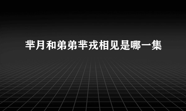 芈月和弟弟芈戎相见是哪一集