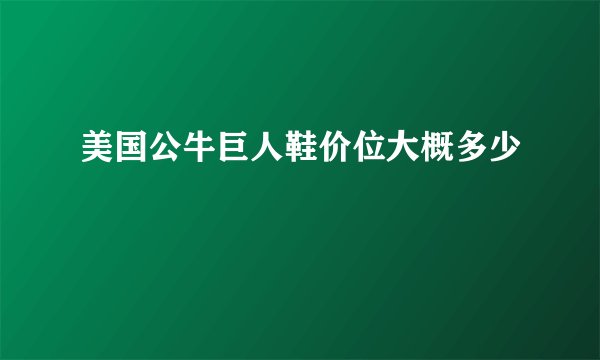 美国公牛巨人鞋价位大概多少