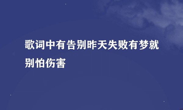 歌词中有告别昨天失败有梦就别怕伤害