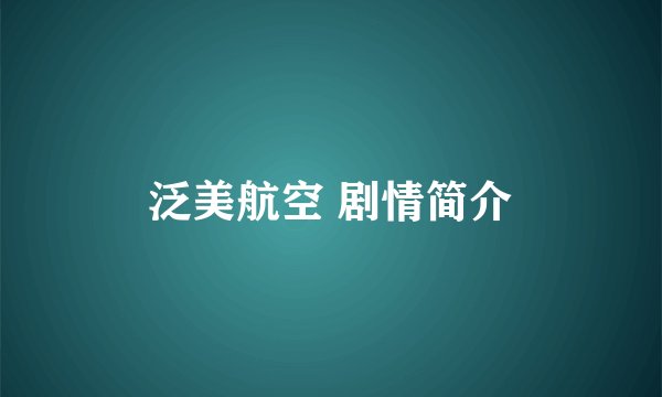 泛美航空 剧情简介