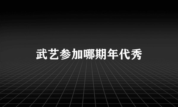 武艺参加哪期年代秀