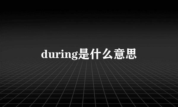 during是什么意思