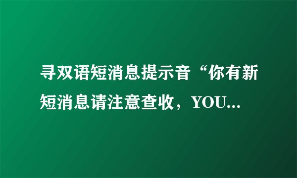 寻双语短消息提示音“你有新短消息请注意查收,YOU HAVE A NEW MESSAGE“