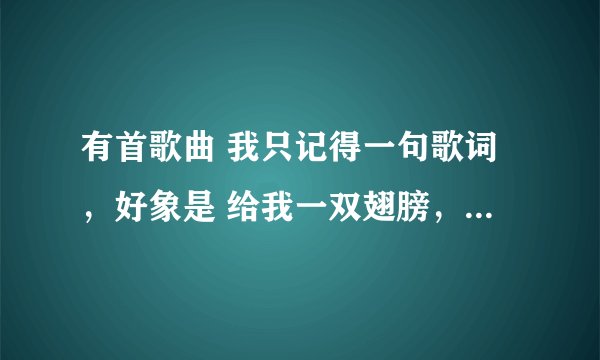 有首歌曲 我只记得一句歌词，好象是 给我一双翅膀，让我自由的飞翔 是什么歌 一个小女孩唱的。