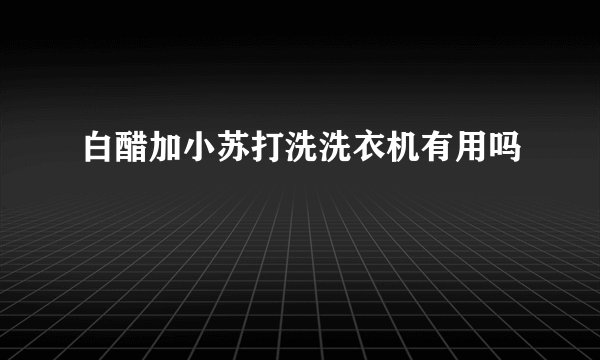 白醋加小苏打洗洗衣机有用吗