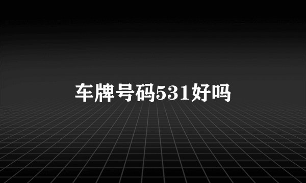 车牌号码531好吗