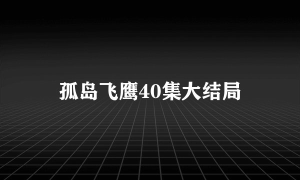 孤岛飞鹰40集大结局