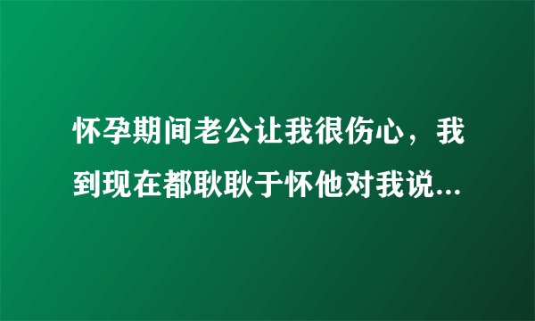 怀孕期间老公让我很伤心，我到现在都耿耿于怀他对我说的狠话，不准我抱怨说自己委屈，说到离婚