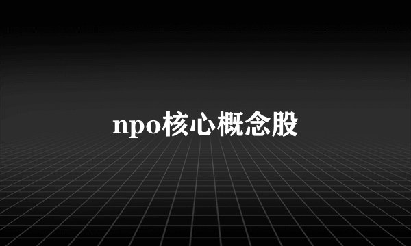 npo核心概念股