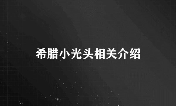 希腊小光头相关介绍