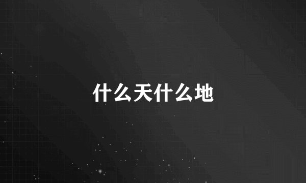 什么天什么地