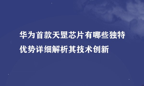 华为首款天罡芯片有哪些独特优势详细解析其技术创新