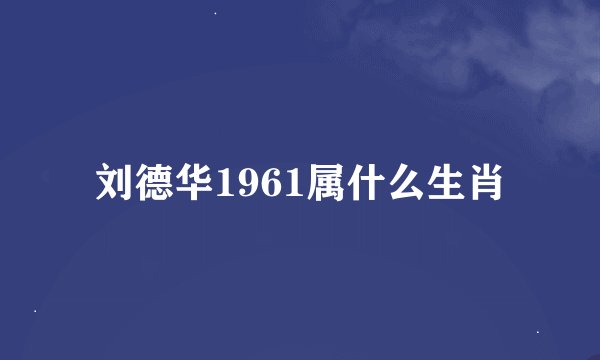刘德华1961属什么生肖