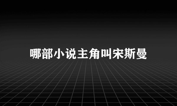 哪部小说主角叫宋斯曼
