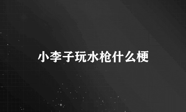 小李子玩水枪什么梗