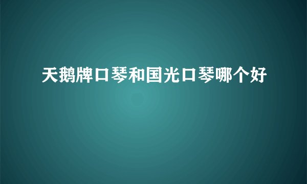 天鹅牌口琴和国光口琴哪个好