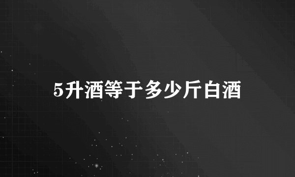 5升酒等于多少斤白酒