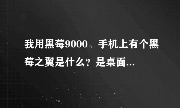 我用黑莓9000。手机上有个黑莓之翼是什么？是桌面管理器吗？急！