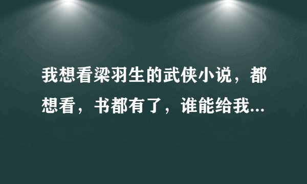 我想看梁羽生的武侠小说，都想看，书都有了，谁能给我一个顺序吗？从哪本开始看？