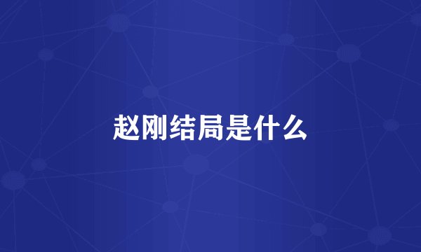 赵刚结局是什么