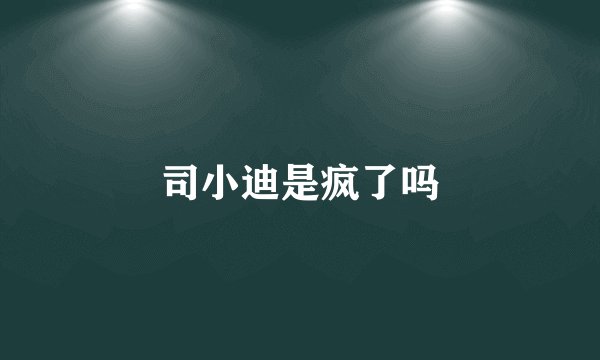 司小迪是疯了吗