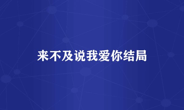 来不及说我爱你结局