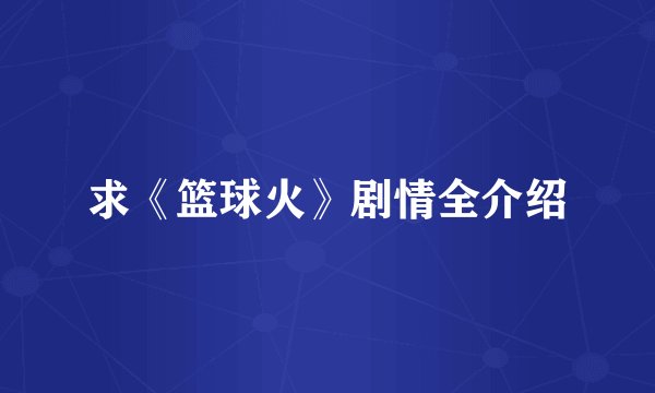 求《篮球火》剧情全介绍