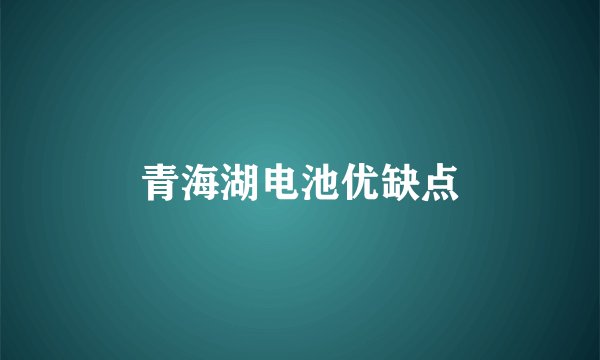 青海湖电池优缺点