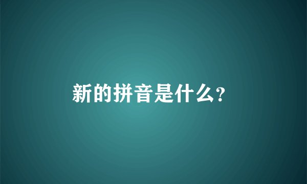 新的拼音是什么？
