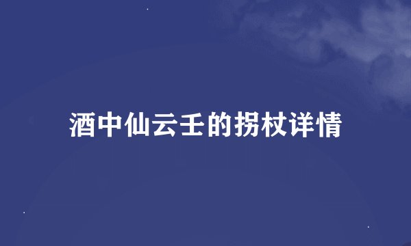 酒中仙云壬的拐杖详情