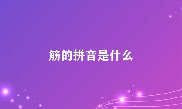 筋的拼音是什么