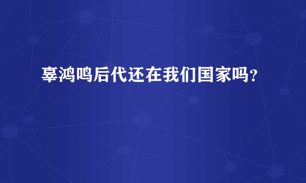 辜鸿鸣后代还在我们国家吗？