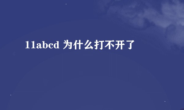 11abcd 为什么打不开了