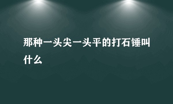 那种一头尖一头平的打石锤叫什么