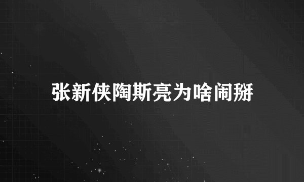 张新侠陶斯亮为啥闹掰