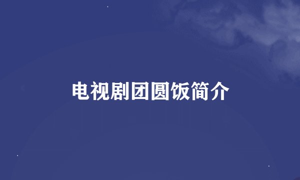 电视剧团圆饭简介