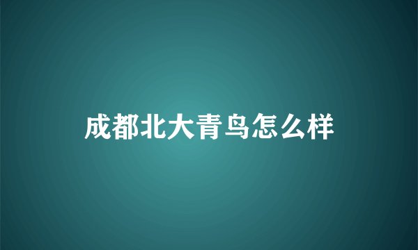 成都北大青鸟怎么样