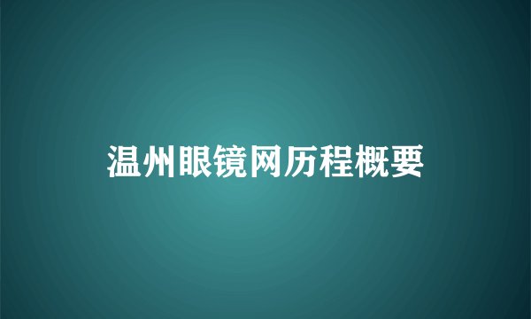 温州眼镜网历程概要