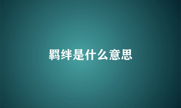 羁绊是什么意思