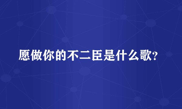 愿做你的不二臣是什么歌？