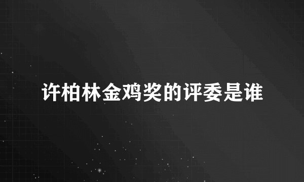 许柏林金鸡奖的评委是谁