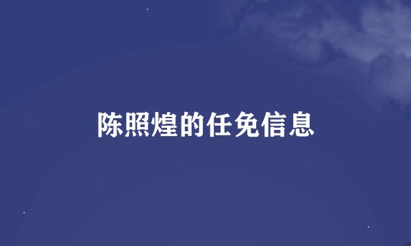 陈照煌的任免信息