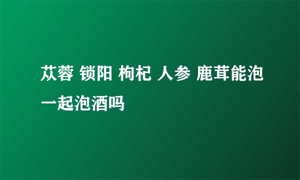苁蓉 锁阳 枸杞 人参 鹿茸能泡一起泡酒吗