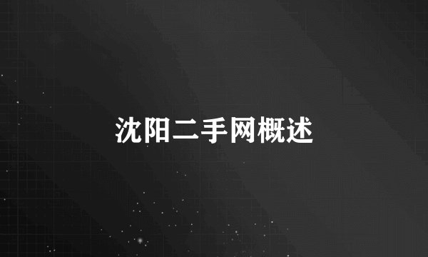 沈阳二手网概述