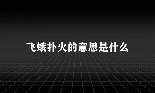 飞蛾扑火的意思是什么
