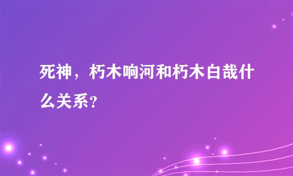 死神，朽木响河和朽木白哉什么关系？