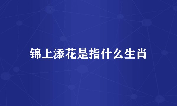 锦上添花是指什么生肖