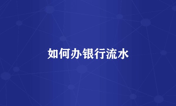 如何办银行流水